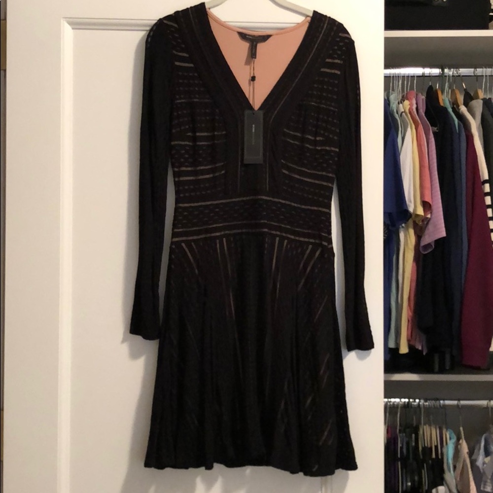 New BCBG long sleeved cocktail dress